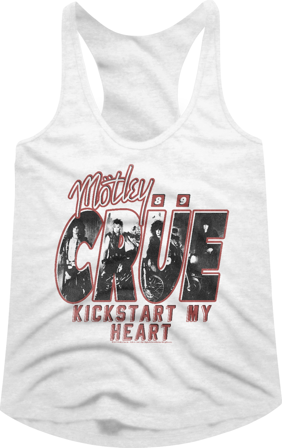 Ladies Kickstart My Heart Motley Crue Racerback Tank Top