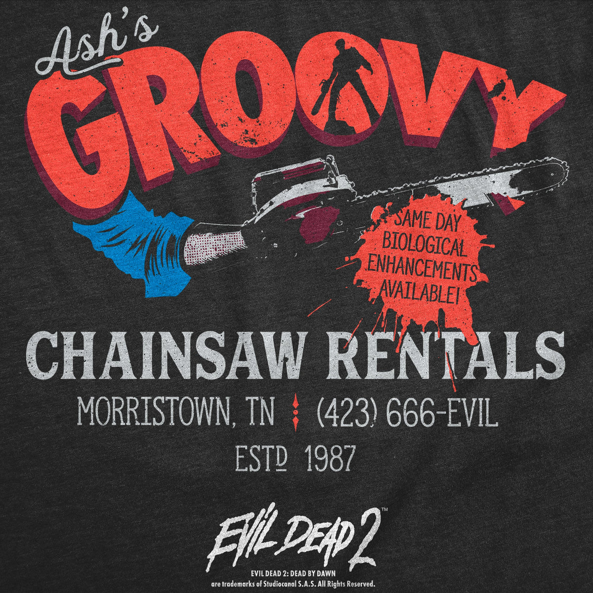Ashs Groovy Chainsaw Rentals Men's T Shirt product image 3