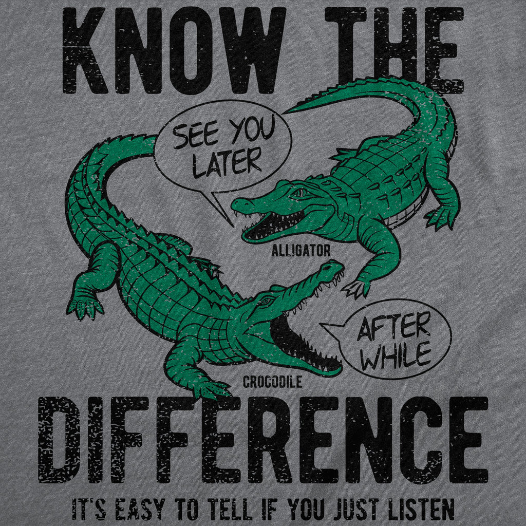 Know The Difference Alligator Crocodile Men's T Shirt product image 2