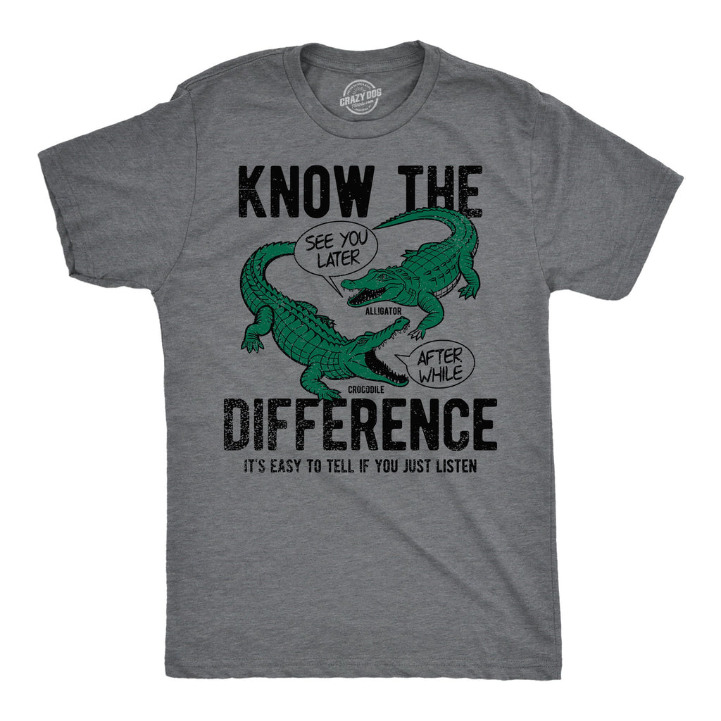 Know The Difference Alligator Crocodile Men's T Shirt product image 1