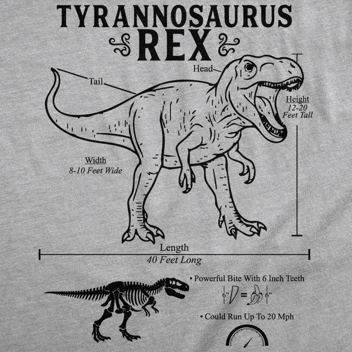 Tyrannosaurus Rex Infographic Women's T Shirt product image 2
