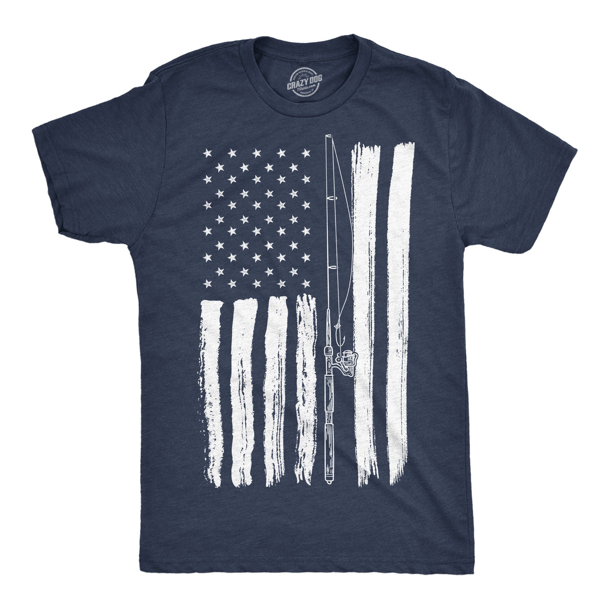 USA Flag Fishing Pole Men's T Shirt product image 1