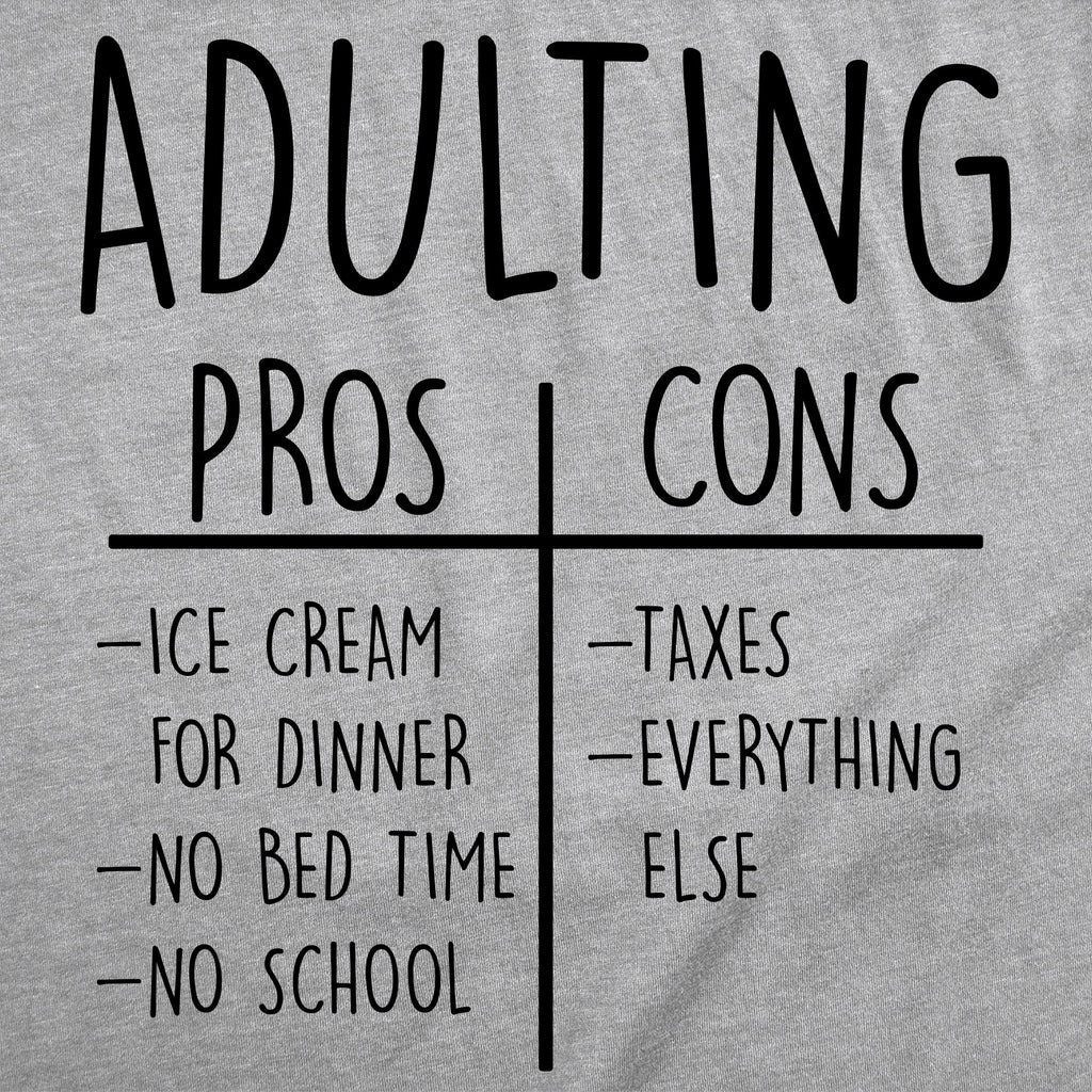 Adulting Pros And Cons Men's T Shirt product image 2