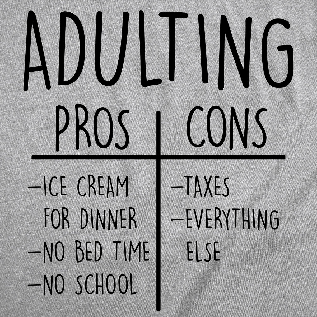 Adulting Pros And Cons Men's T Shirt product image 2