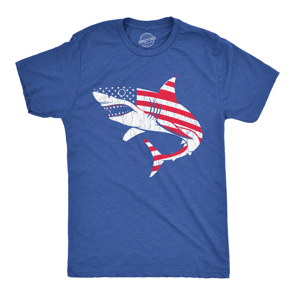 American Flag Shark Men's T Shirt product image 1
