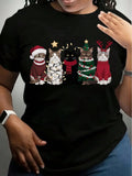 Christmas Cats In Santa Hats And Sweaters Graphic T-Shirt product image 1