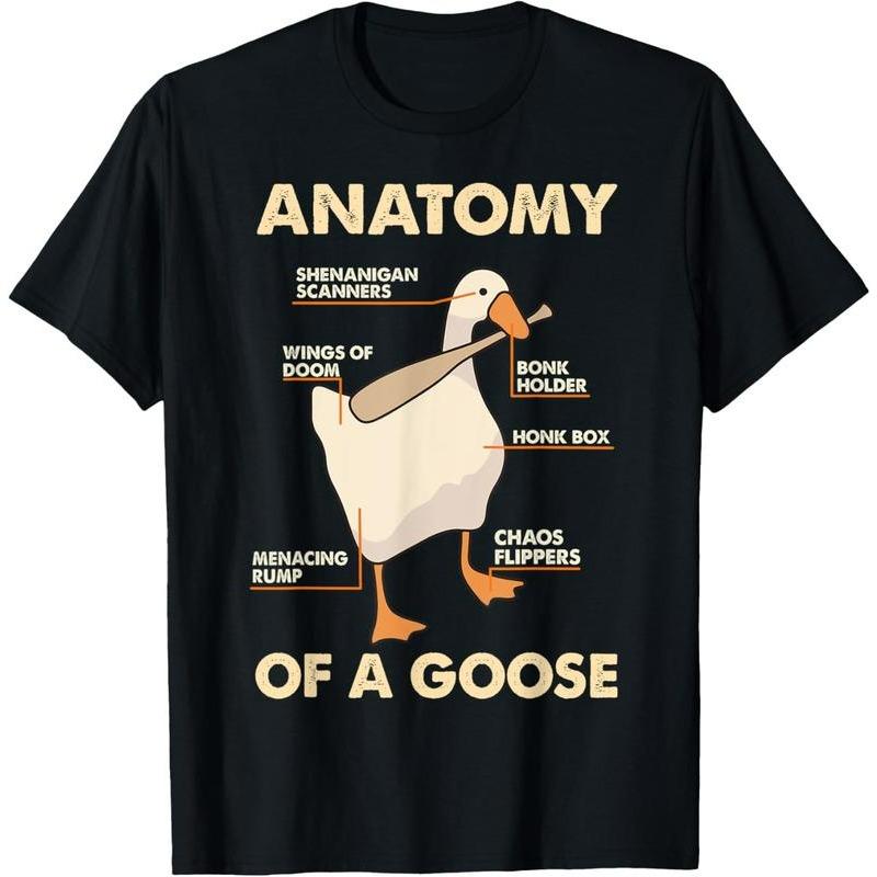 100% Cotton Anatomy Of A Goose Funny Meme Animal Lover Honk product image 1