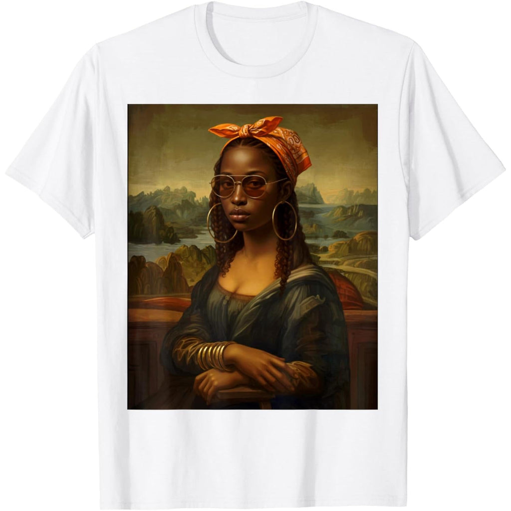 Black Mona Lisa Afro Braids African American T-Shirt product image 2