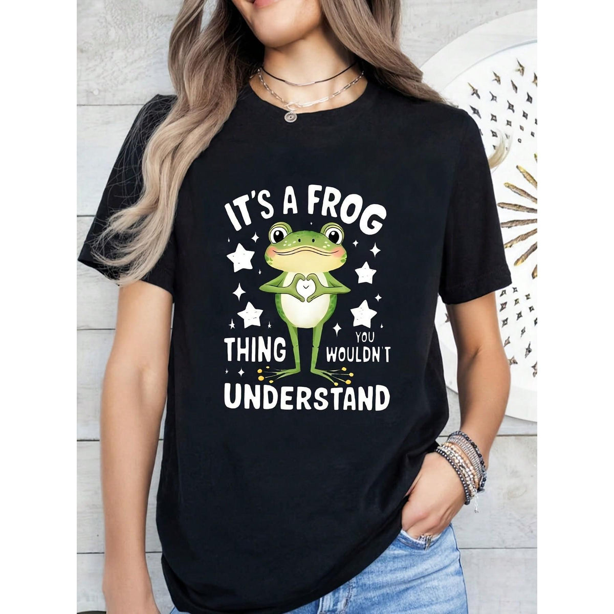 Frog Print Fun Graphic T-shirt product image 1