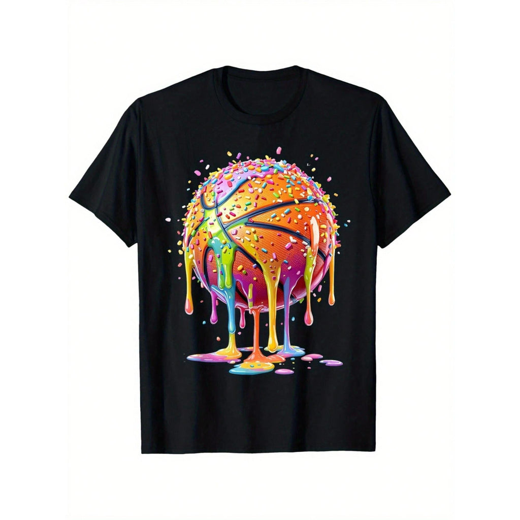 Basketball Ice Cream Drip Graphic T-Shirt product image 1