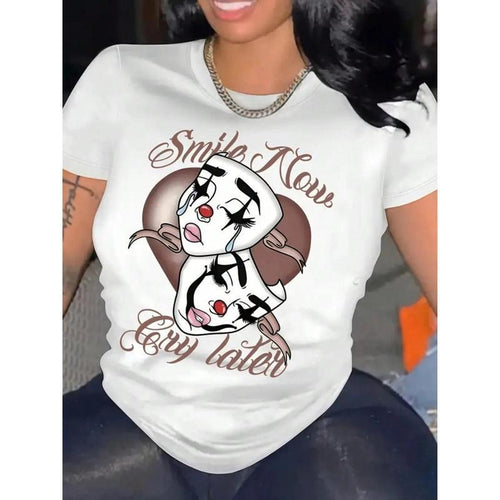 "Smile Now Cry Later" Quote Graphic T-Shirt product image 1