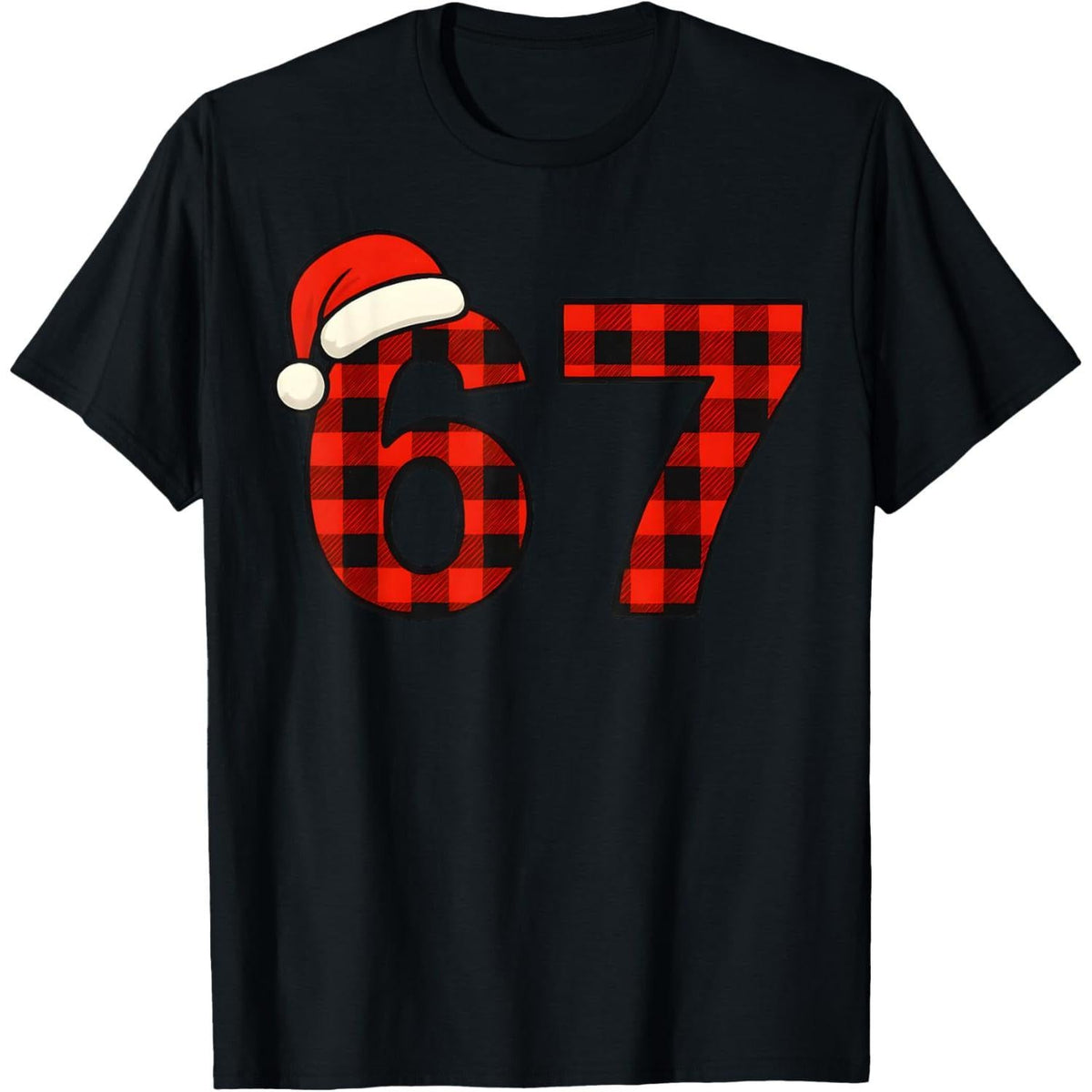 67 Christmas Funny Six Seven Meme Plaid T-Shirt product image 1
