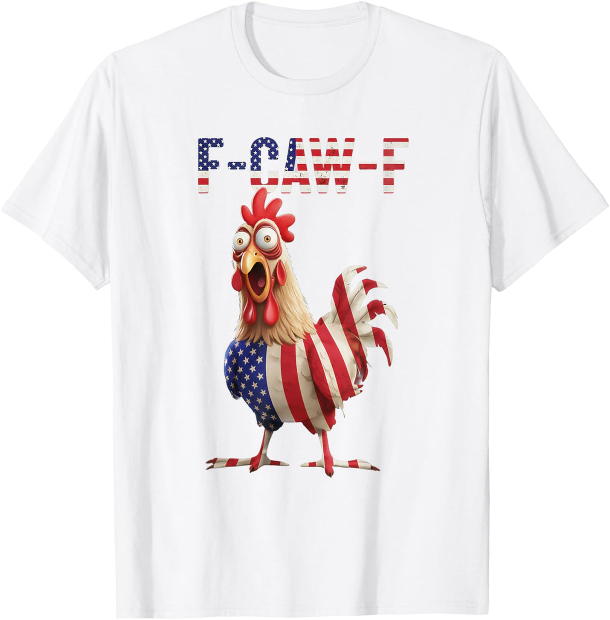 F-Caw-F Funny Chicken Humor USA Flag Quote Rooster Meme product image 2