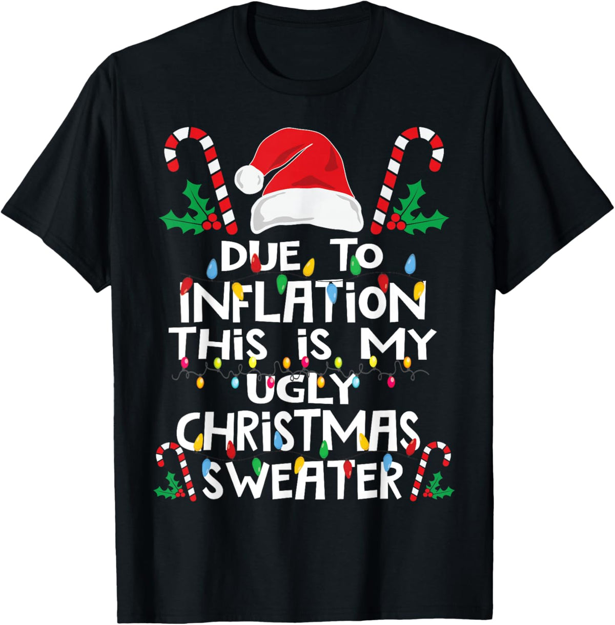 Funny Due to Inflation Ugly Christmas Sweaters For Men product image 1