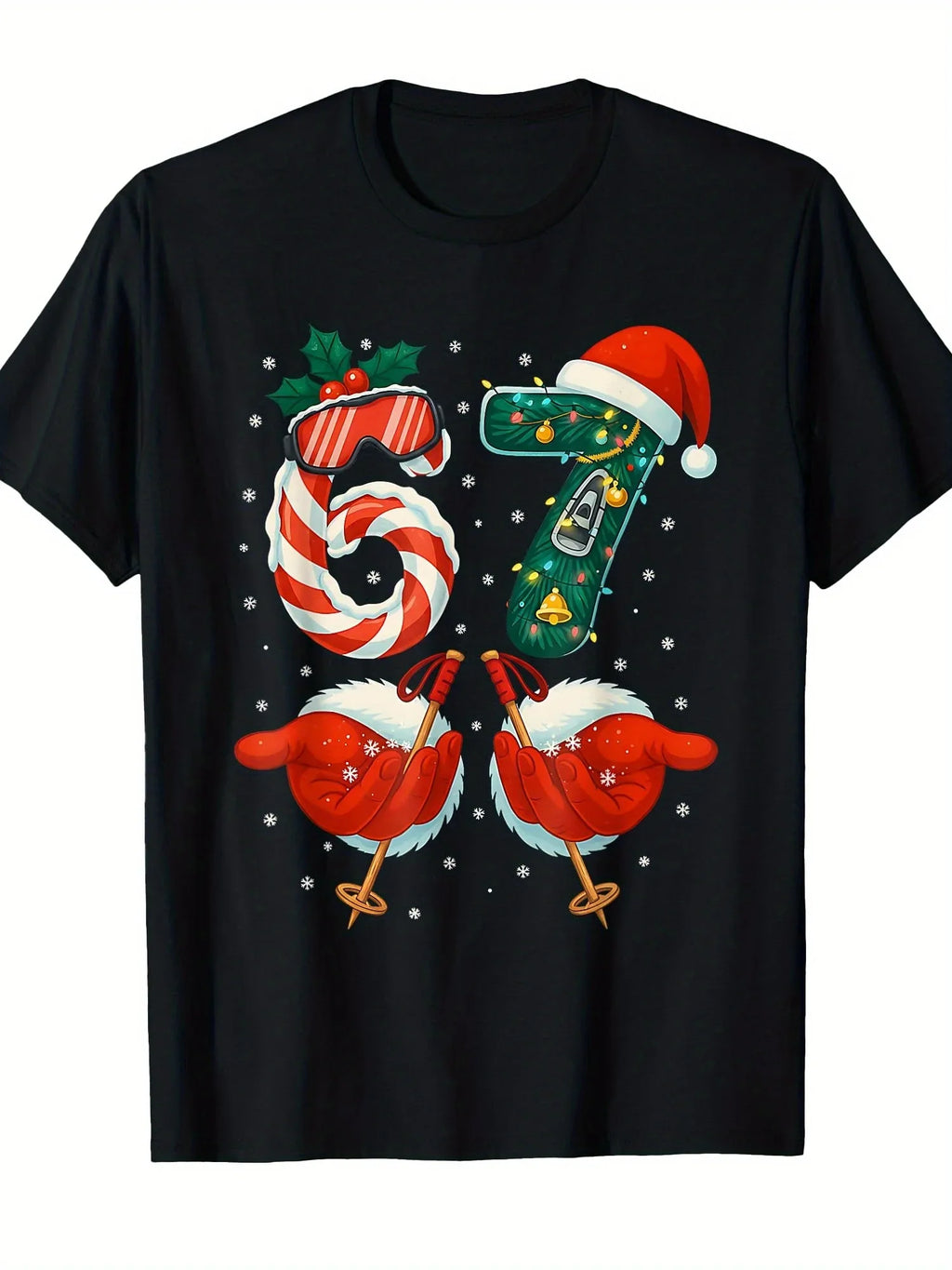 67 Christmas Winter Front Print, Men's Short Sleeve T-Shirt product image 1