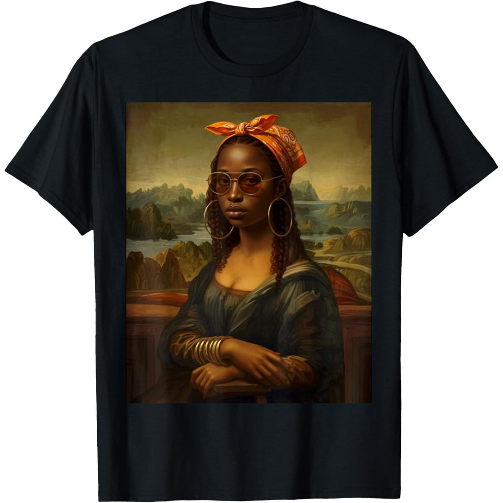 Black Mona Lisa Afro Braids African American T-Shirt product image 10