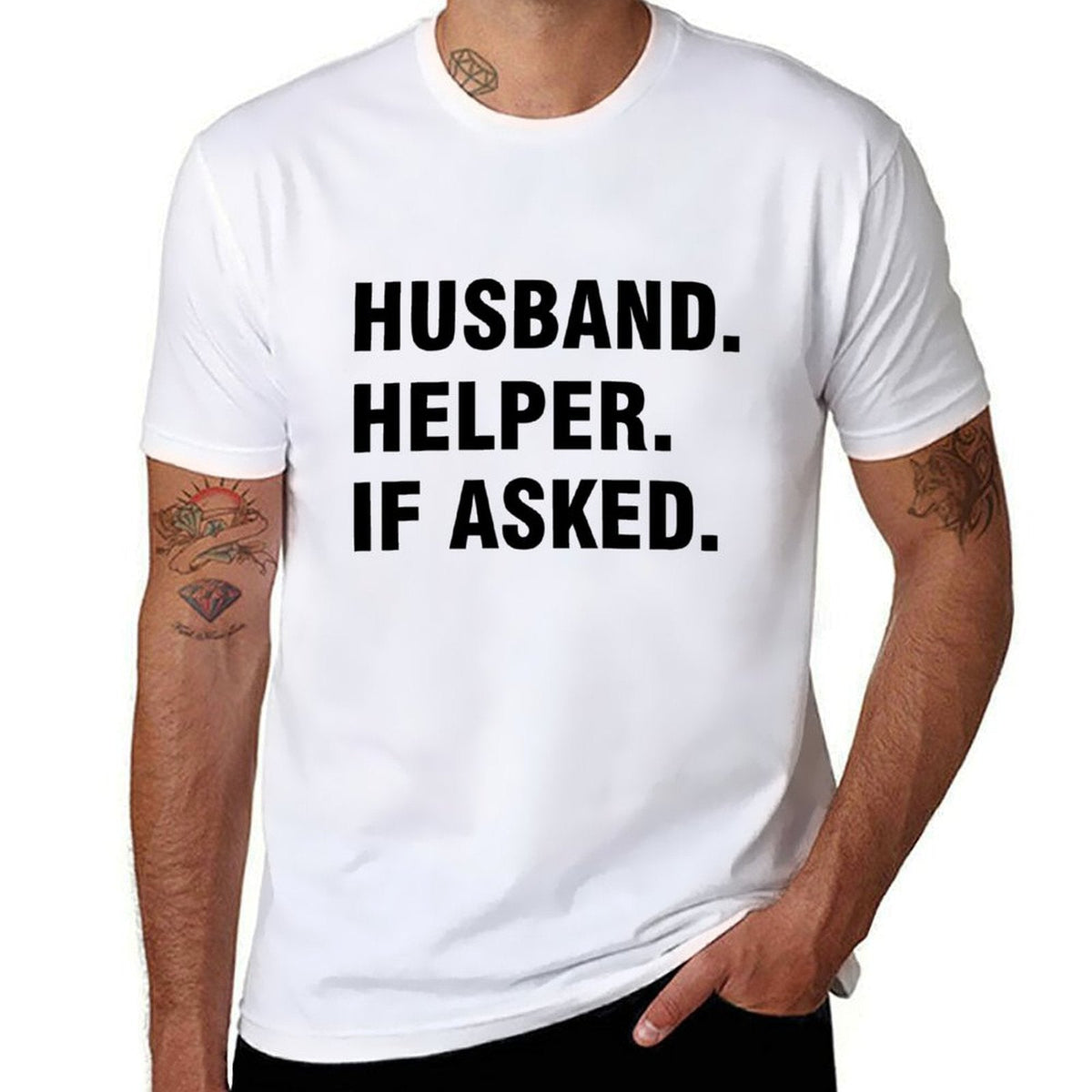 Graphic tee [Husband.Helper.If asked] funny t-shirt Unisex product image 1