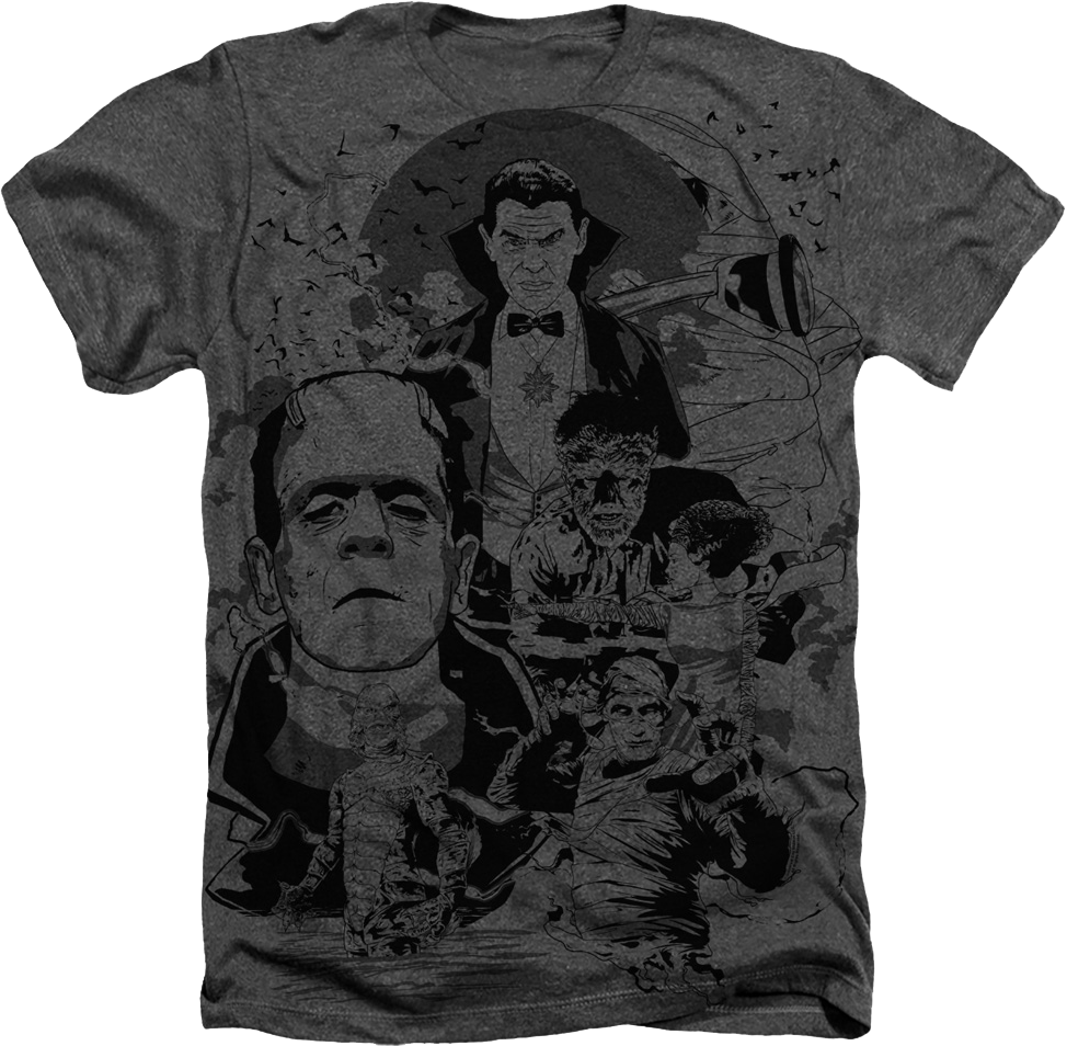 Big Print Collage Universal Monsters T-Shirt product image 1