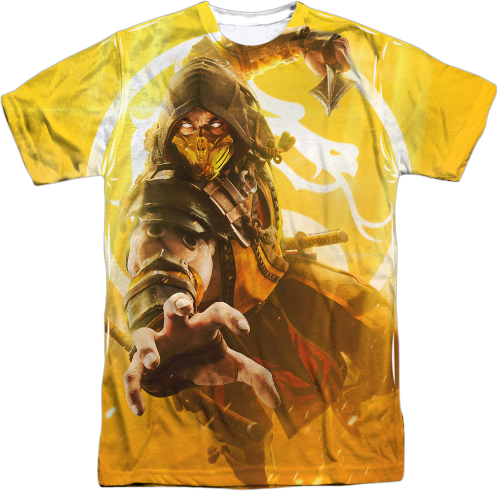 Big Print Scorpion Mortal Kombat T-Shirt product image 1