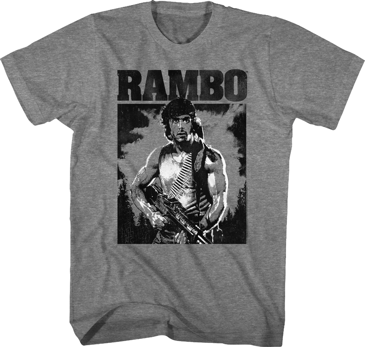 Black and White Rambo T-Shirt product image 1