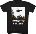 Black I Want To Believe Poster X-Files T-Shirt
