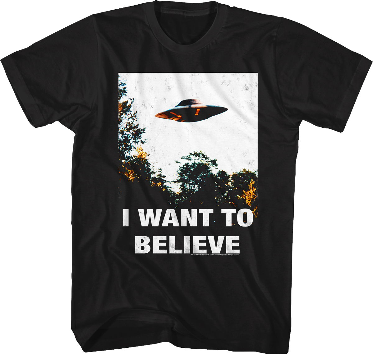 Black I Want To Believe Poster X-Files T-Shirt