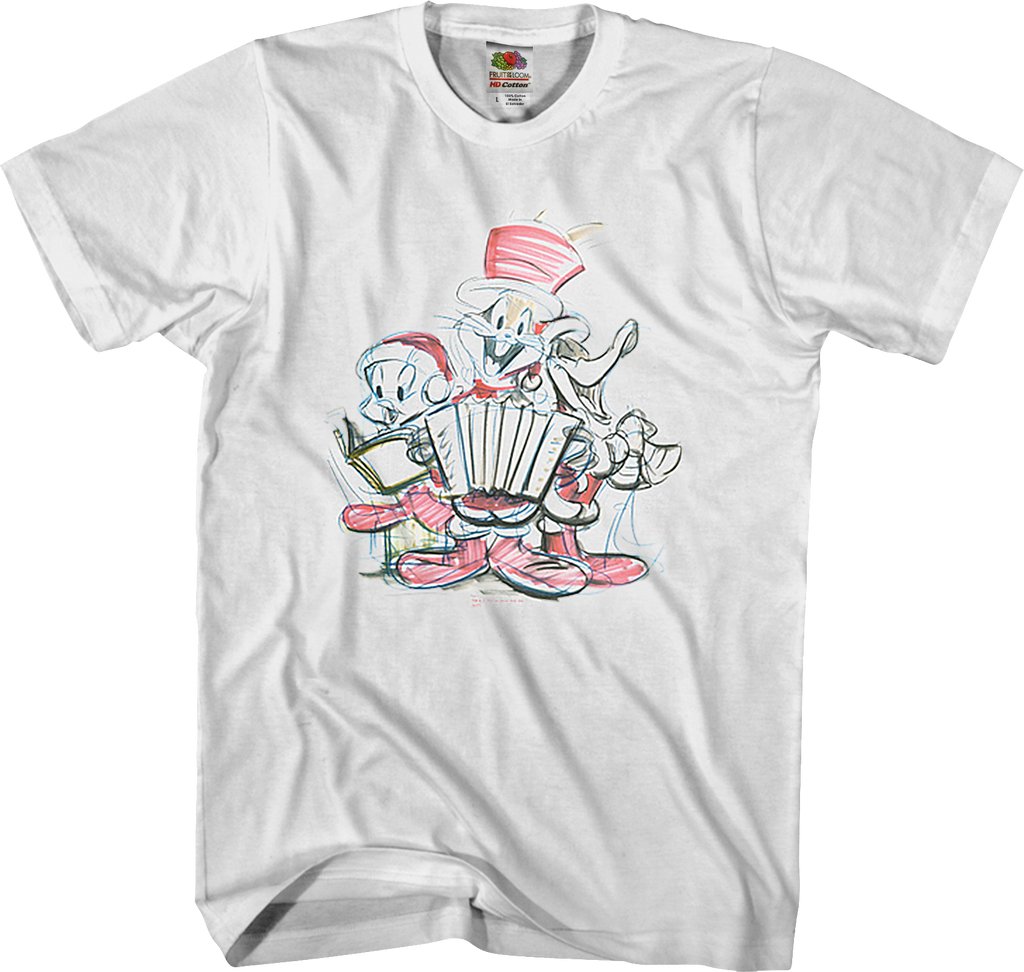 Christmas Caroling Sketch Looney Tunes T-Shirt product image 1