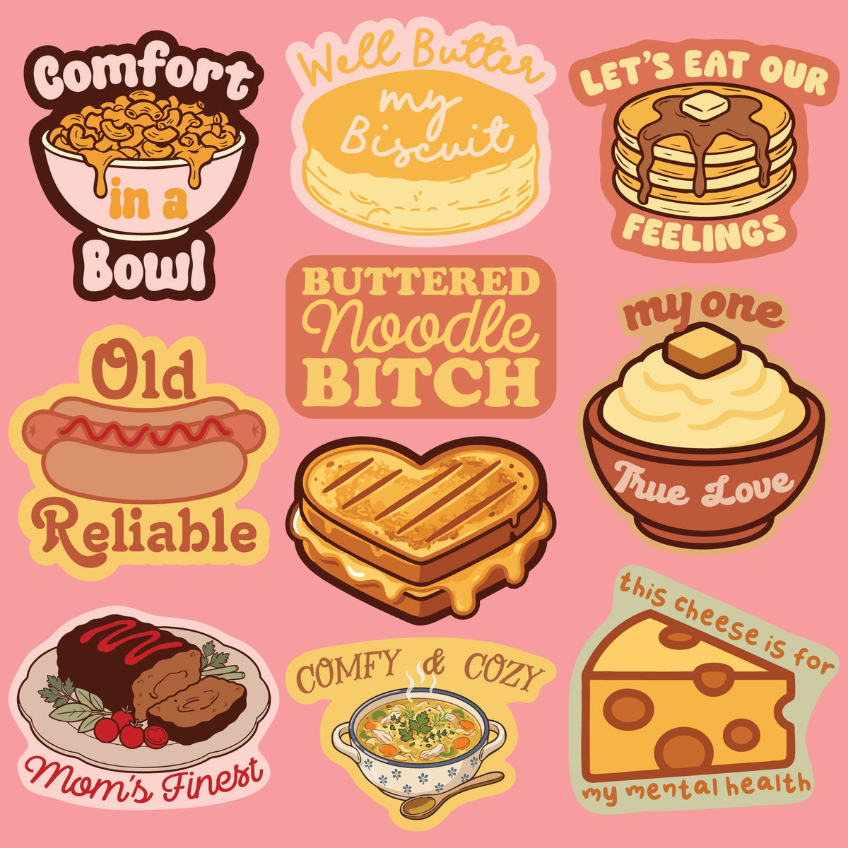 Comfort Food Stickers