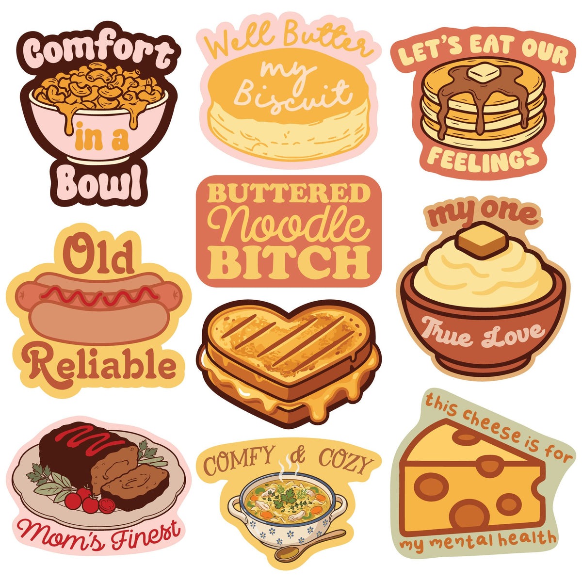 Comfort Food Stickers