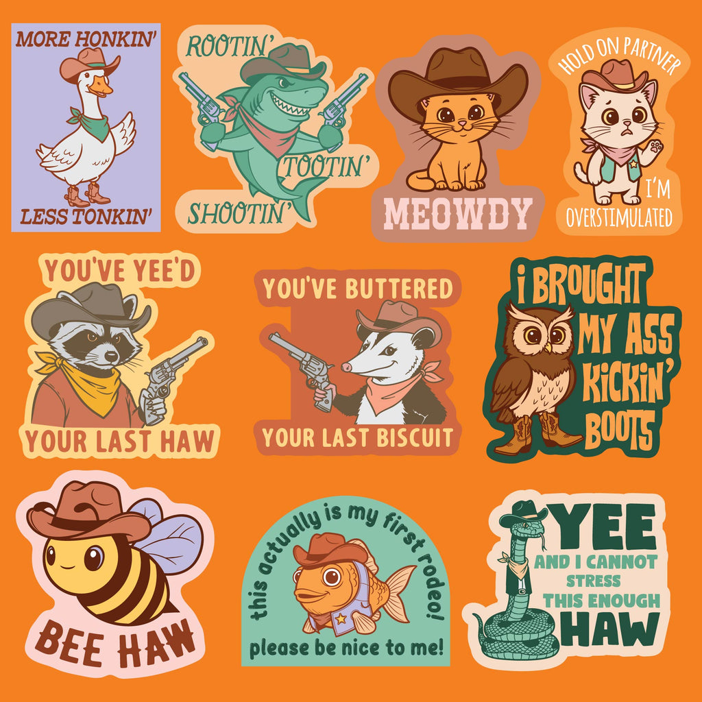 Cowboy Animals Stickers