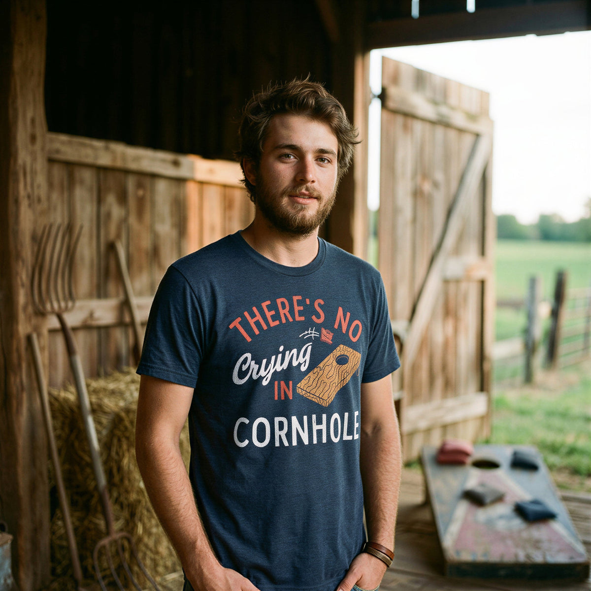 Theres No Crying In Cornhole Men's T Shirt product image 2