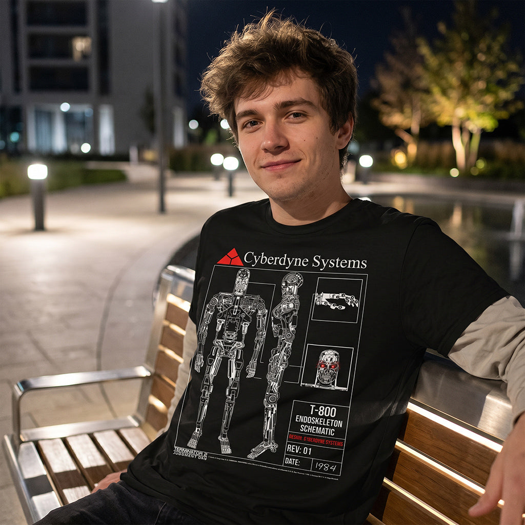 T 800 Endoskeleton Schematics Men's T Shirt product image 2