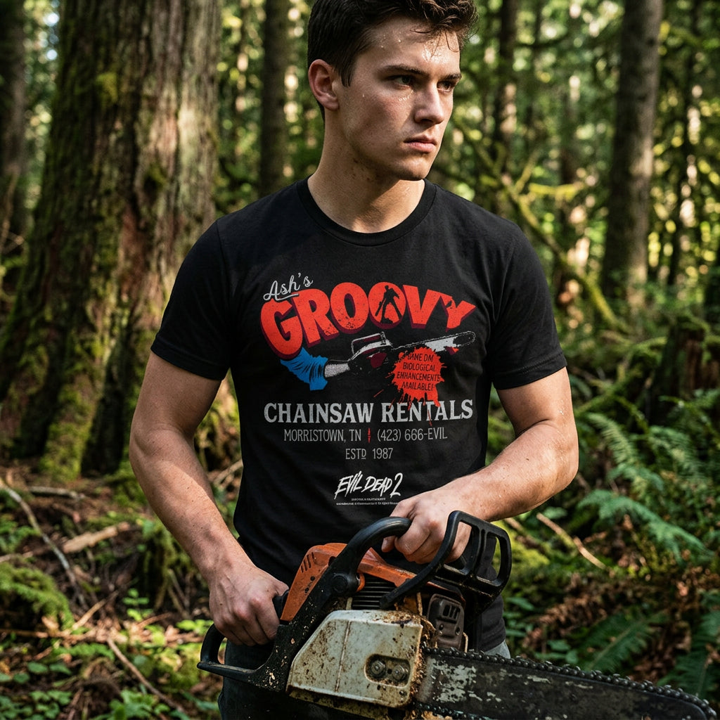 Ashs Groovy Chainsaw Rentals Men's T Shirt product image 2