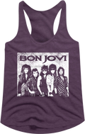 Ladies Group Photograph Bon Jovi Racerback Tank Top