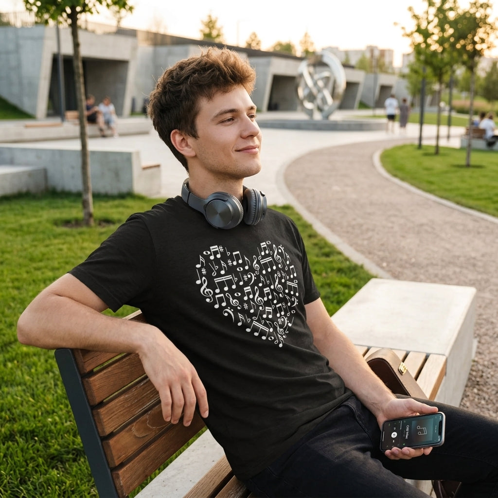 Music Note Heart Men's T Shirt product image 2