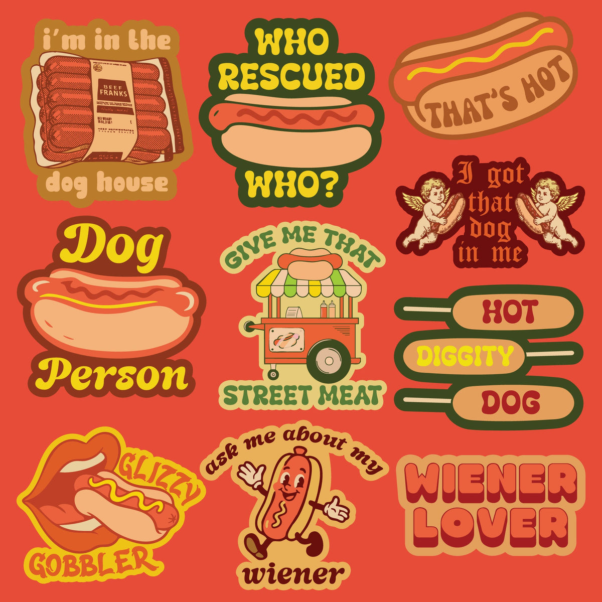 Hot Dog Stickers
