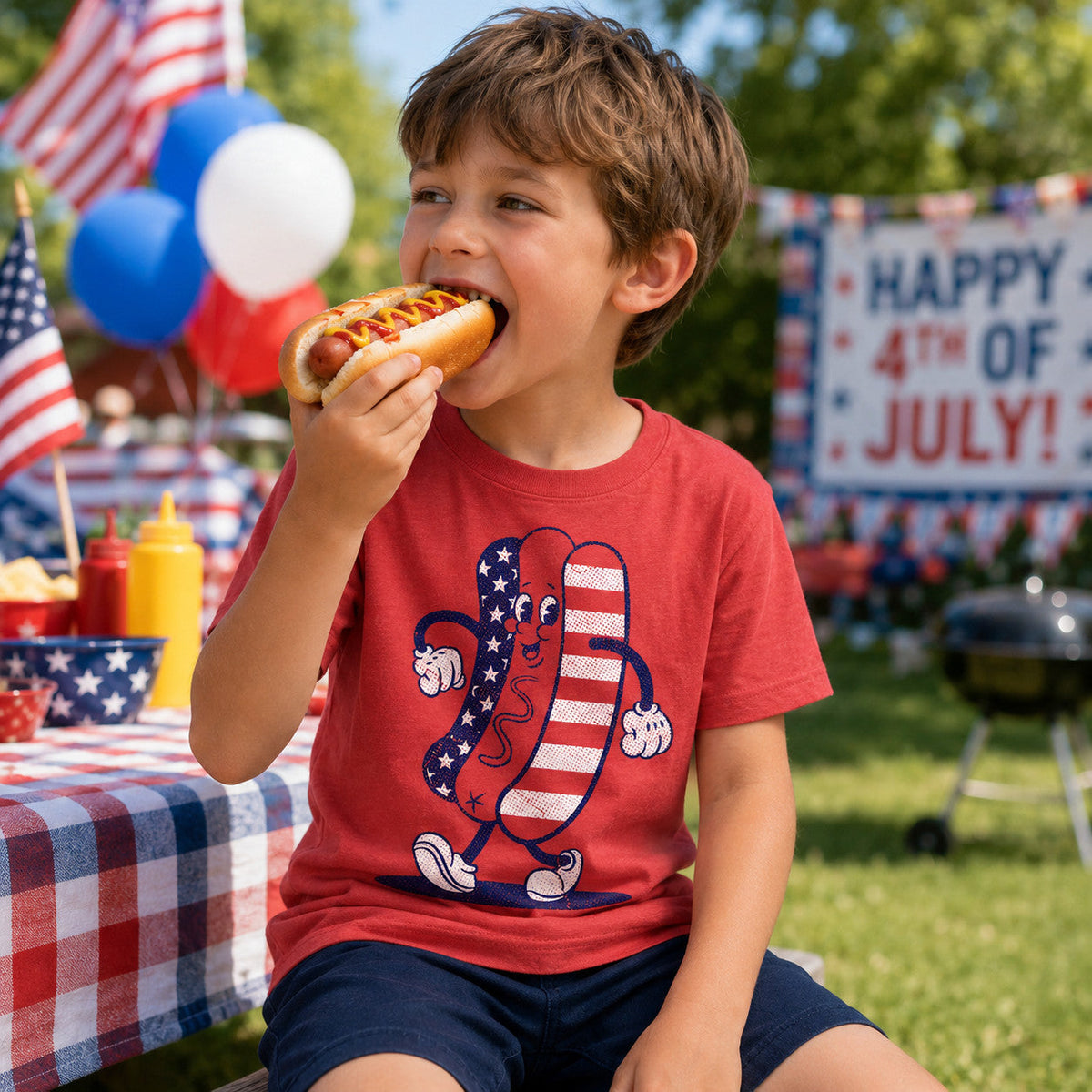 Fourth Of July Hotdog Youth T Shirt product image 2