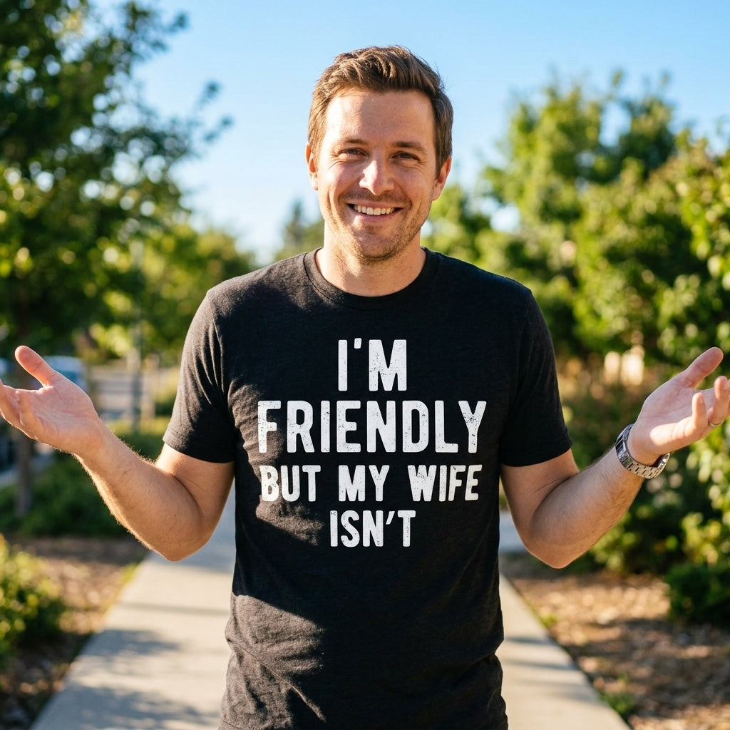 Im Friendly But My Wife Isnt Men's T Shirt product image 2