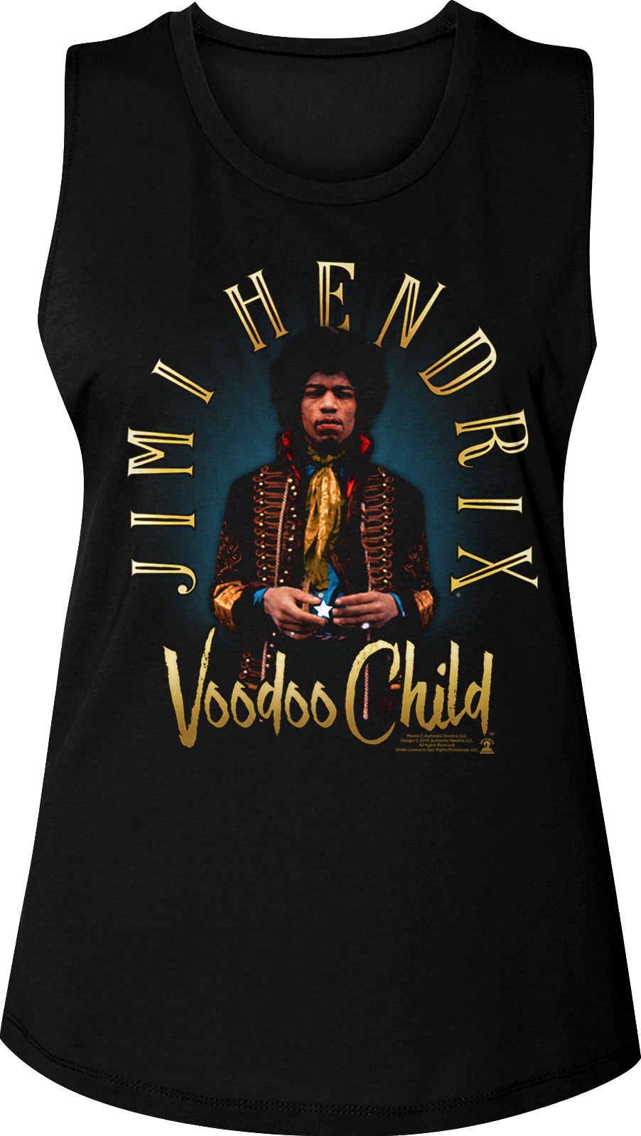 Ladies Voodoo Child Jimi Hendrix Muscle Tank Top