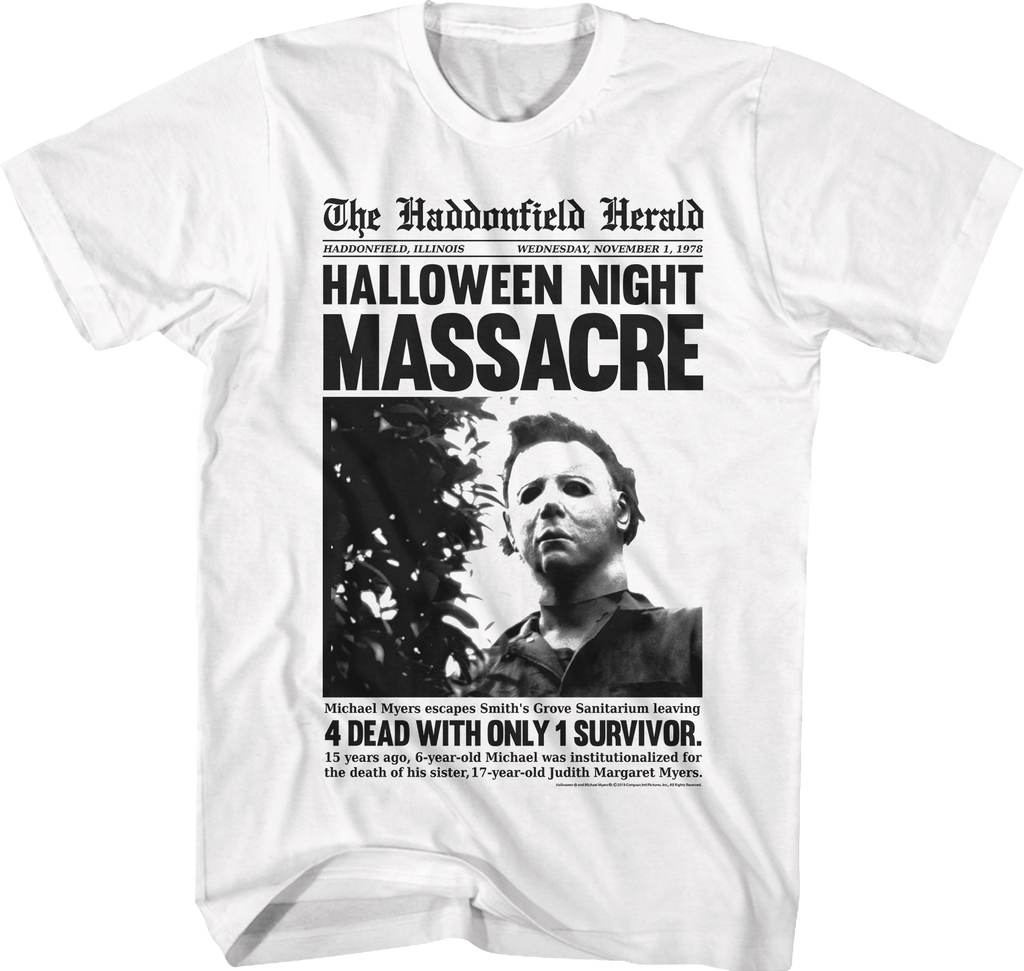 Michael Myers Headline Halloween T-Shirt product image 1
