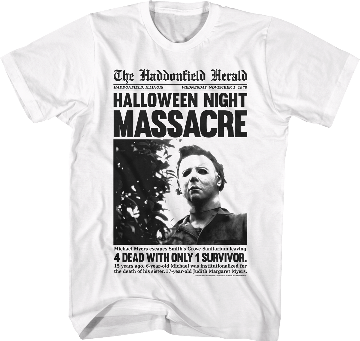 Michael Myers Headline Halloween T-Shirt product image 1