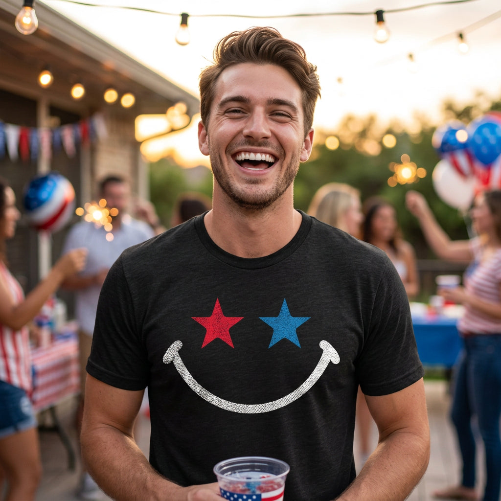 Red White And Blue Smile Men's T Shirt product image 2