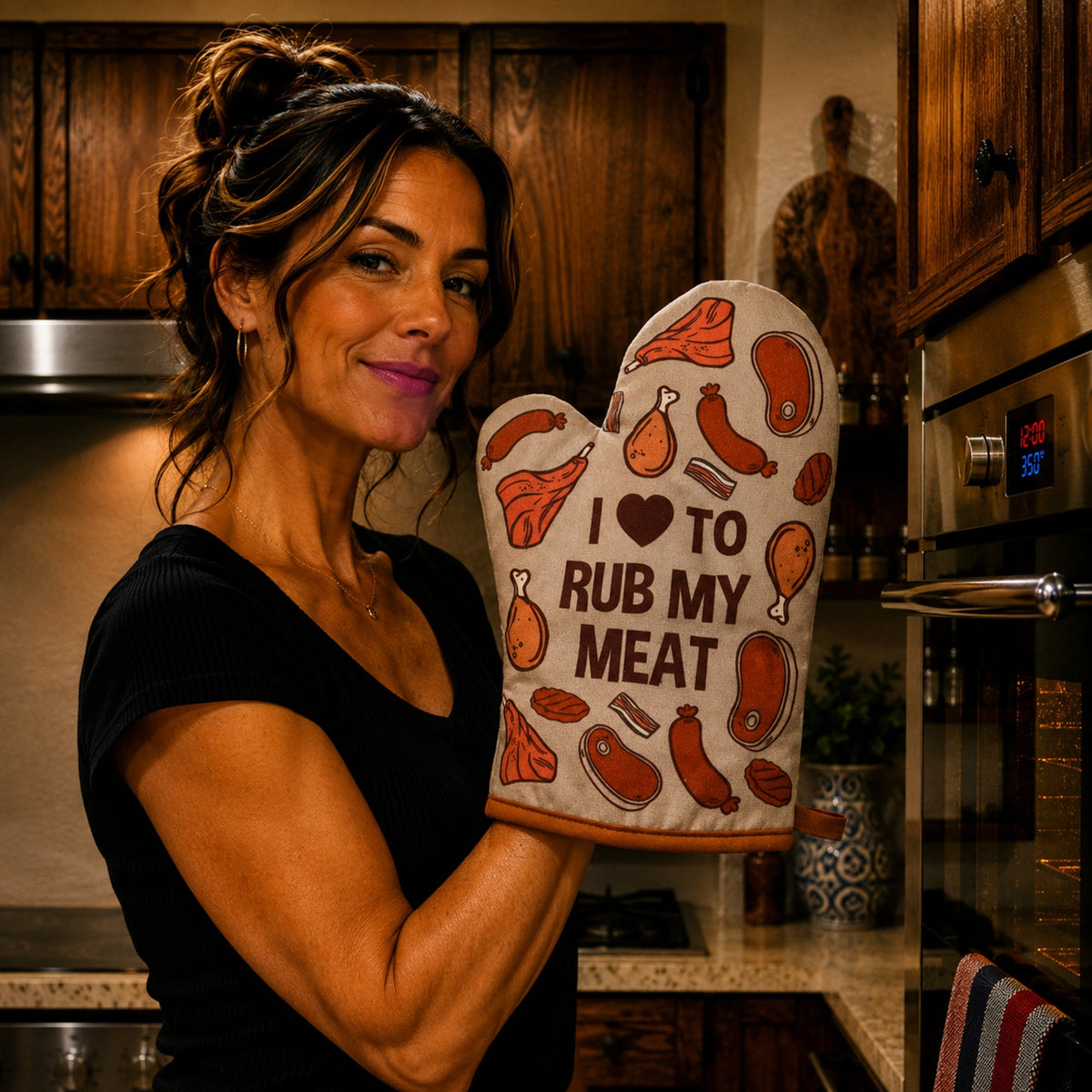 I Love To Rub My Meat Oven Mitt Bakeware