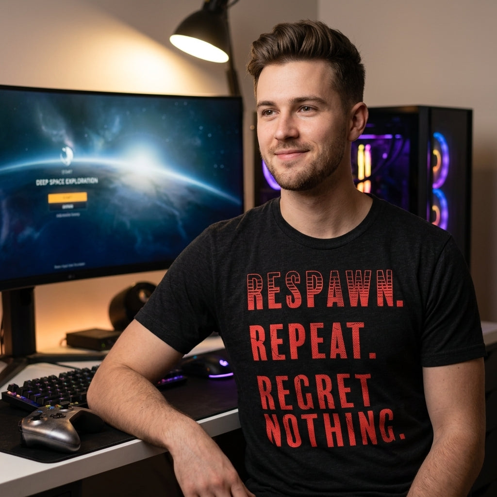 Respawn Repeat Regret Nothing Men's T Shirt product image 2