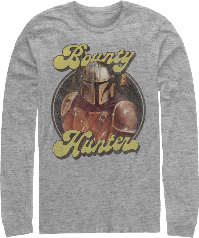 Retro Mandalorian Bounty Hunter Star Wars Long Sleeve Shirt product image 1