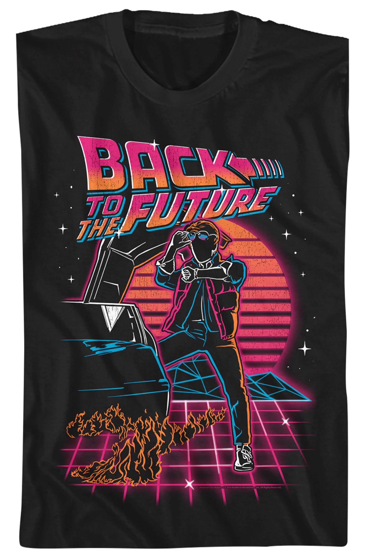 Retro Neon Back To The Future T-Shirt product image 2