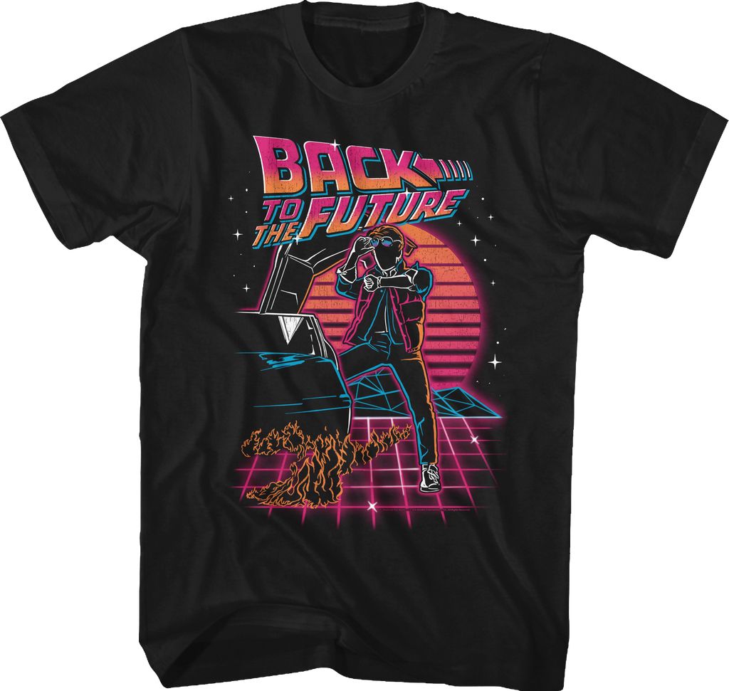 Retro Neon Back To The Future T-Shirt product image 1