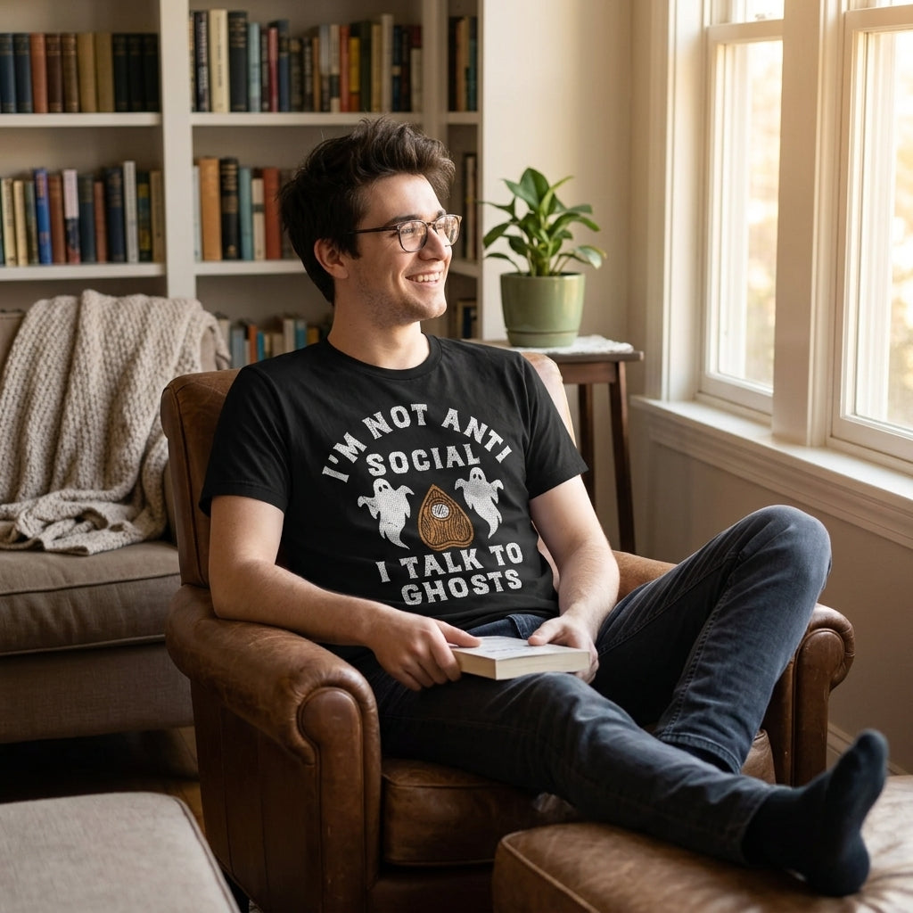 Im Not Anti Social I Talk To Ghosts Men's T Shirt product image 2