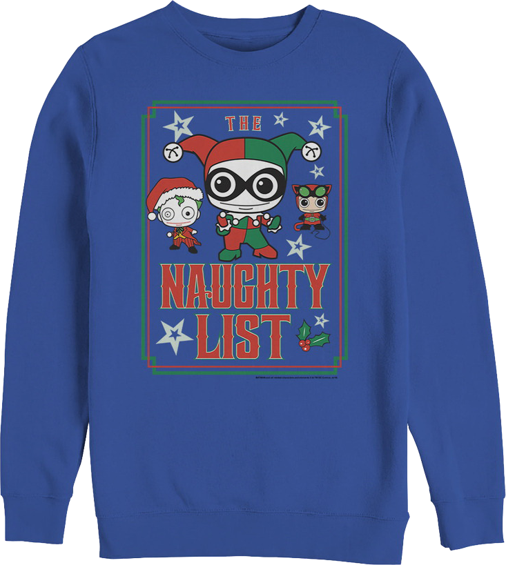 The Naughty List DC Comics Christmas Sweatshirt product image 1