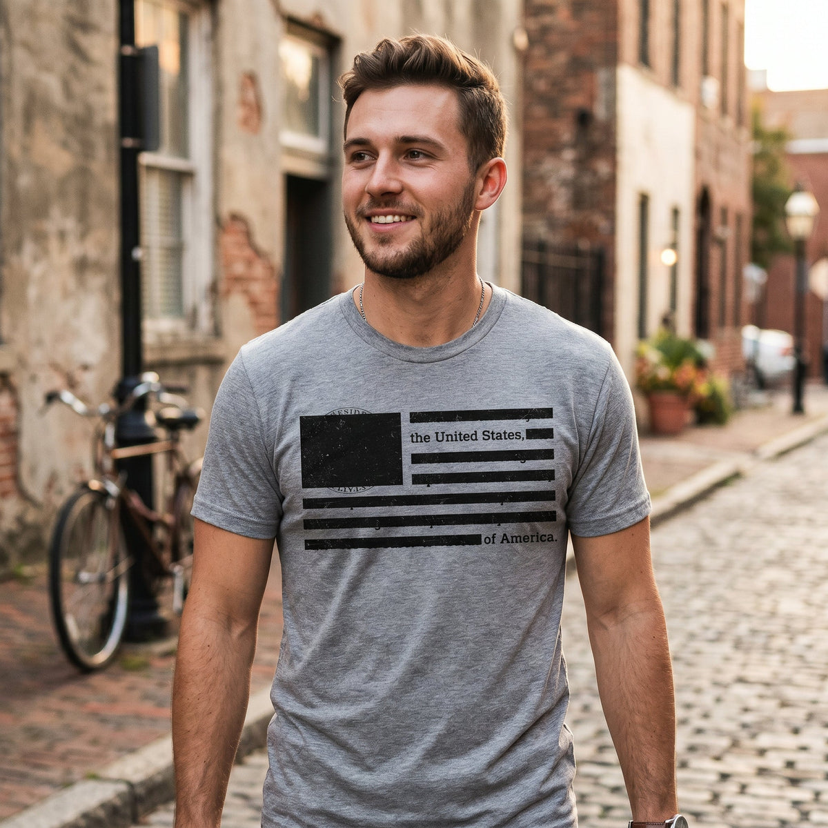 USA Flag Redacted Men's T Shirt product image 2